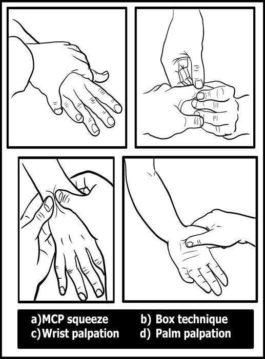 Hand exam - palpation